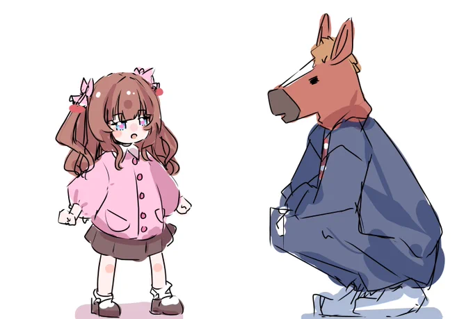 ろりちぇりちゃんと視線合わせるように屈む馬Pがなんか良かったな～的ならくがき