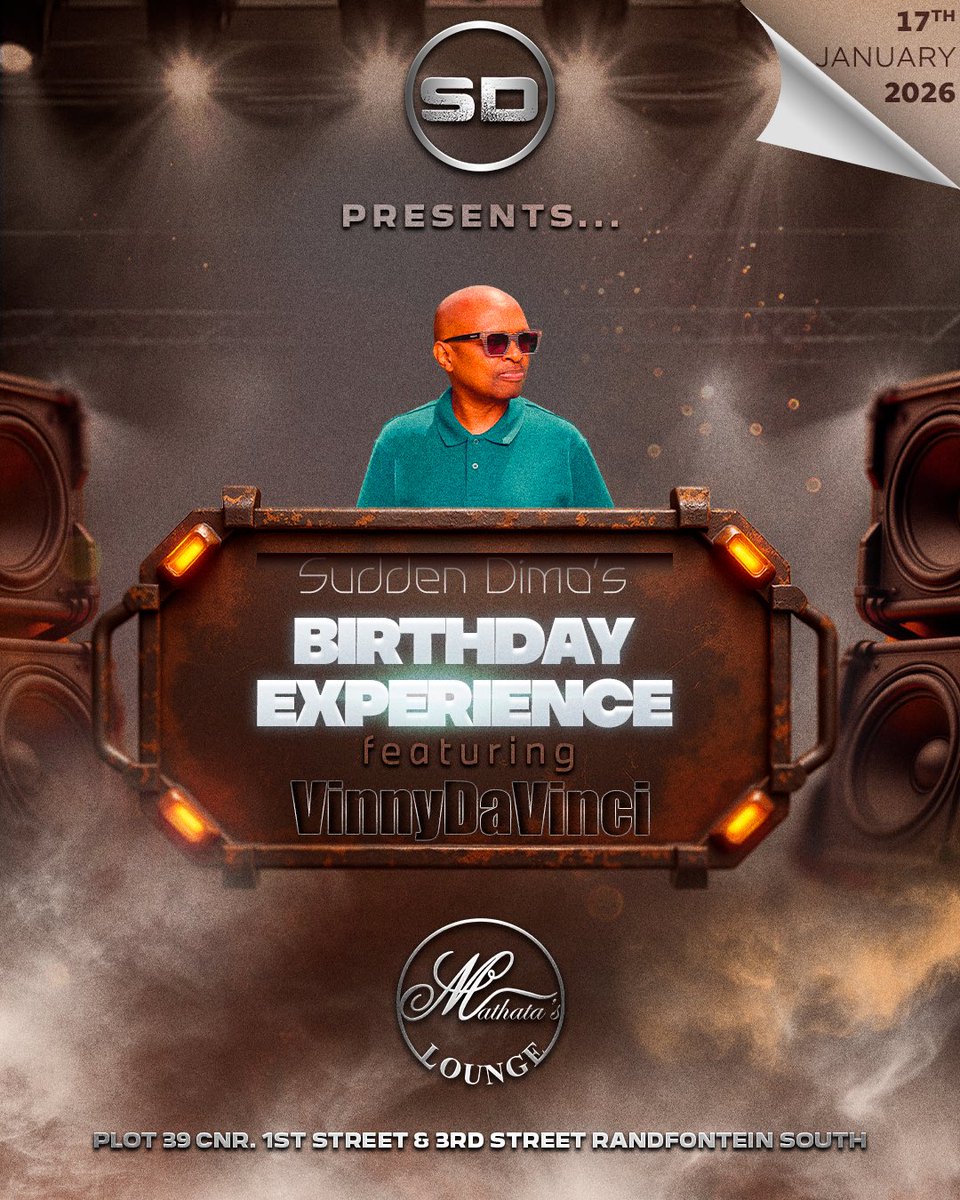 SuddenDimo's tweet photo. 📅 17 . 01 . 2026 

🕰️ 12:00 🕛- 00:00 

NO COOLER BOX ALLOWED 

FOOD &amp; DRINKS 🍷 SOLD 

CAR WASH . SWIMMING . GOOD SUMMER VIBE

#sdbirthdayexperience

Pause &amp; Reflect! Celebrate 🍾 the journey you’ve traveled 🧳 so far.

Thanks for all your support!!!

S.D

@VinnyDaVinci https://t.co/l6iq0KiQOM