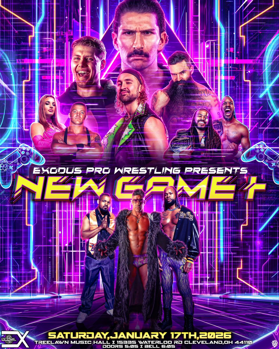 SkudaProduction's tweet image. We are just 1 week out from @nwa  @exodusprowres  New Game+ at The Treelawn! Tickets are going fast, VIP is already sold out! Don't miss all the action, see you there!
🎟️ exoprowrestling.com