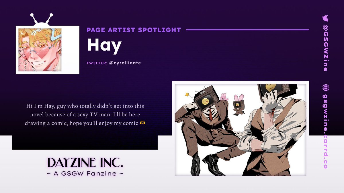 GSGWZine's tweet image. Welcoming our next page artist, @cyrellinate (also known as Hay)!🕯️

A peerless and remarkable individual, the bubbly colors of their art are sure to bring some brightness to your day!

#gsgw #fanzine #gdcg