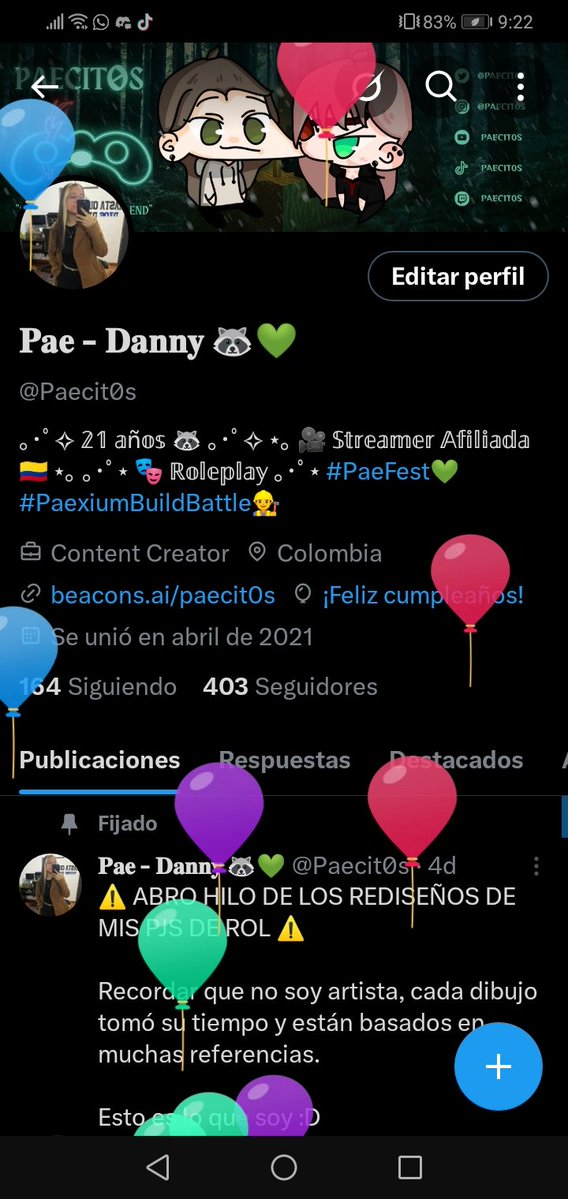 Paecit0s's tweet image. Cuando tenía 13 años me prometí estar muerta a los 15... Hoy estoy cumpliendo 22 💚✨

Feliz Cumpleaños a mi misma, estoy muy orgullosa del cambio que he tenido en estos años y por más duro que sea para mi pasar por mi cumpleaños, Sigo putas aquí 💚