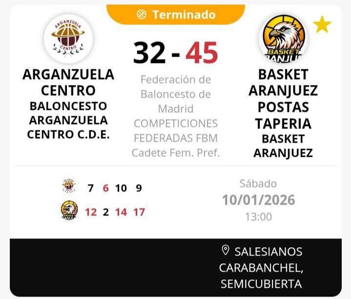 BasketAranjuez's tweet photo. Victoria del #CadFem #PostasTapería en la cancha de @cbarganzuelac. @0906Georgy: "Partido entre cabezas de grupo ganado desde una gran intensidad defensiva" https://t.co/mLYtQrUivg