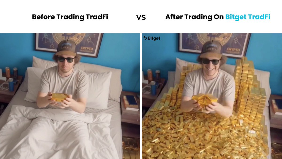 BitgetSL's tweet image. Before Trading TradFi vs After Trading on #BitgetTradFi 🩵
Same bed. Different results.