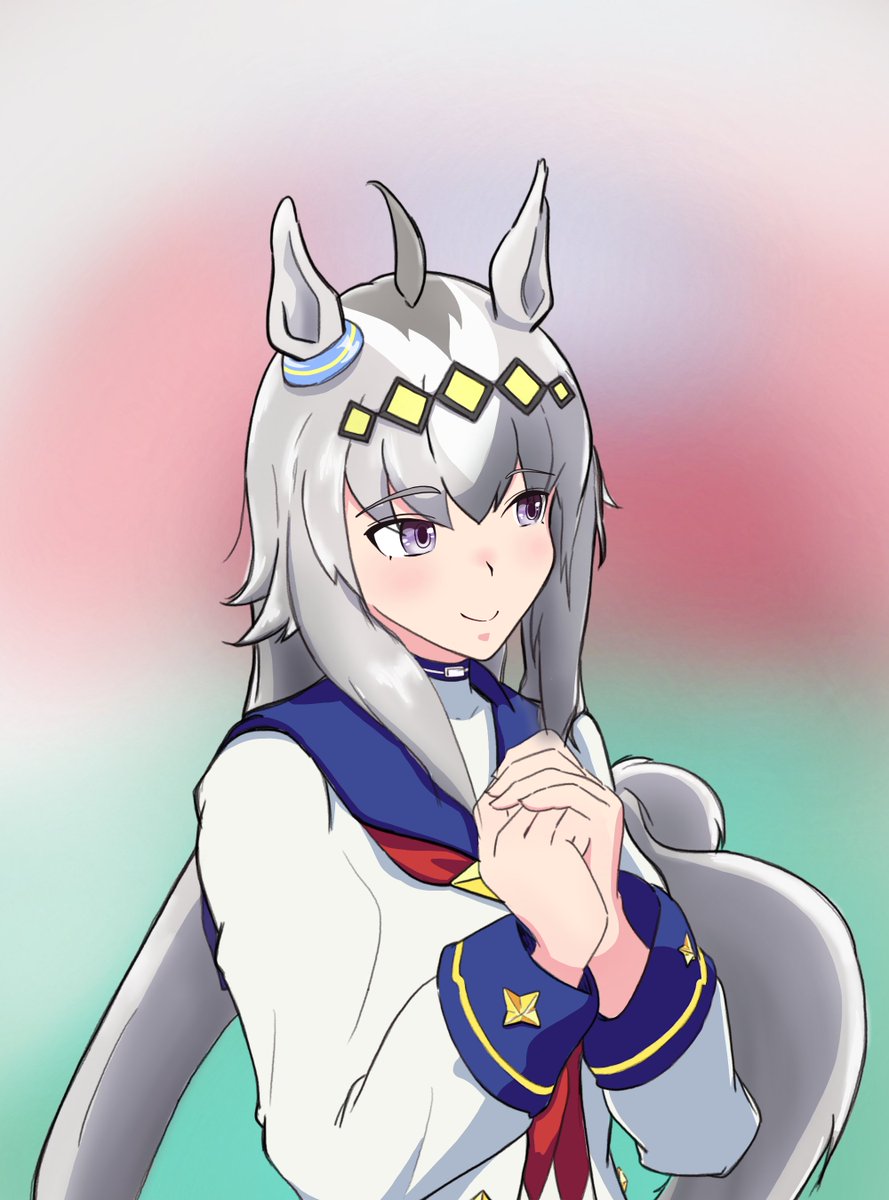 #フォロワーさんからリプで送られてきたウマ娘のスクショを自分の絵柄で描く
初描きとなりましたオグリキャップです