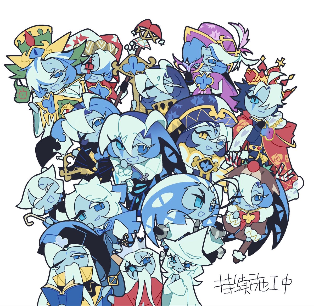 millga500's tweet image. 我画了目前为止收集到的所有服装 #cookierunkingdom #shadowmilkcoookie