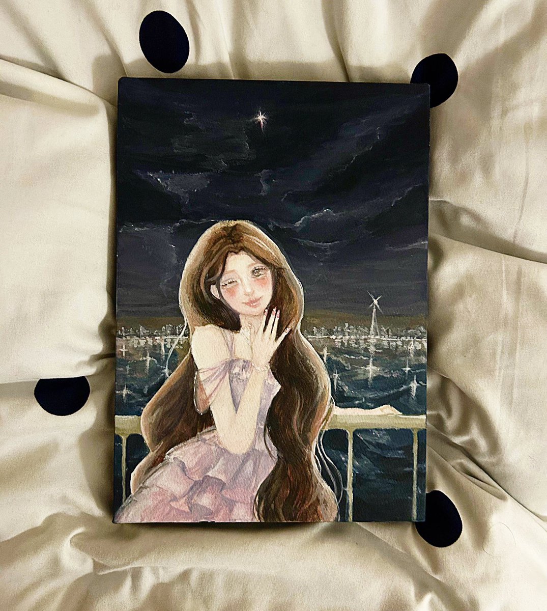 💜👗 #illustration #drawing #illust #イラスト #水彩