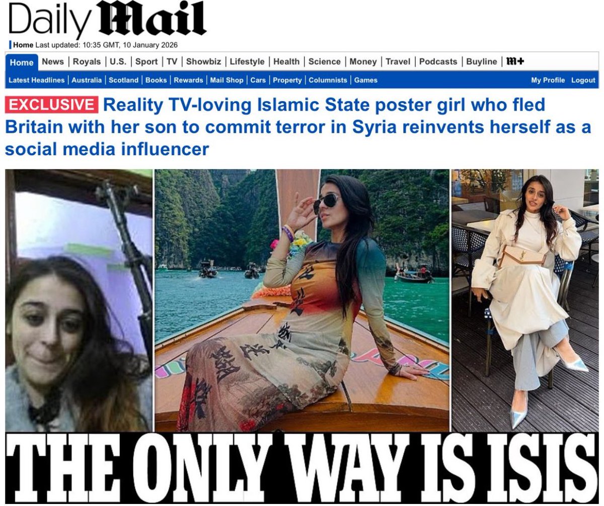 From ISIS to influencer. My exclusive on the new life of a convicted terrorist is the splash on today’s Daily Mail.