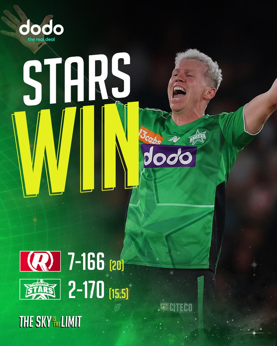 StarsBBL's tweet photo. MELBOURNE IS GREEN 💚 https://t.co/7AMwVUEcys