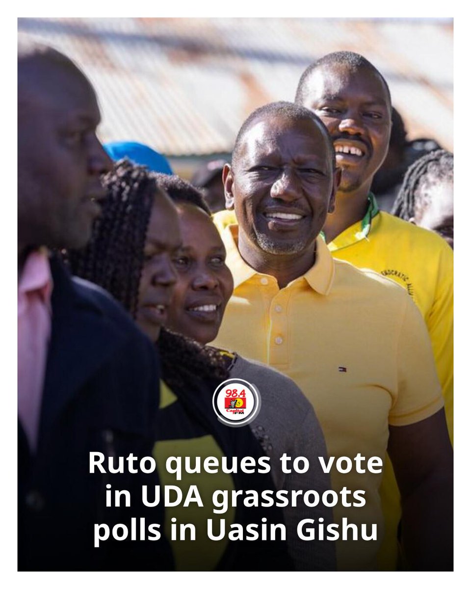 CapitalFMKenya's tweet photo. Ruto queues to vote in UDA grassroots polls in Uasin Gishu #UDAGrassrootsElections https://t.co/M0HNVC7l0t