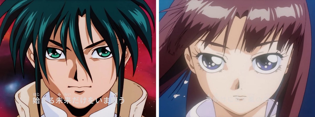 OＰで、ガロードとティファが３割増しくらい美形になっているのは

ティファから見たガロード、ガロードから見たティファだからって言われているのめっちゃ好き