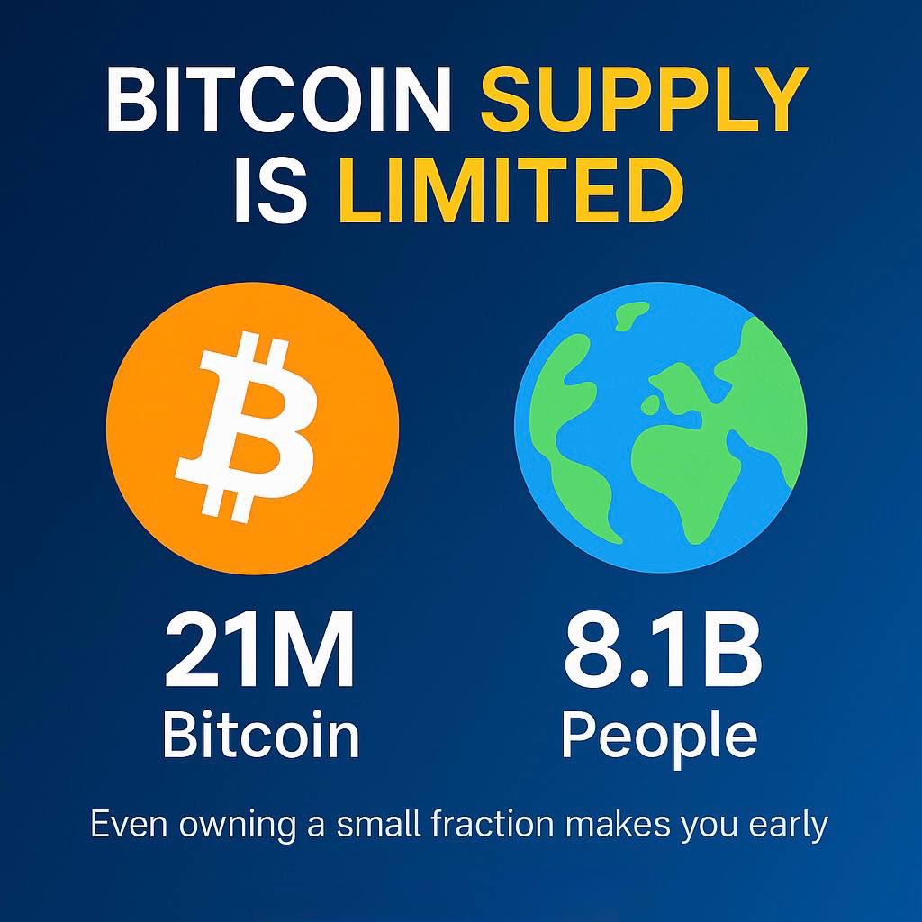 21 million #Bitcoin, 8.1 billion people. Do the math