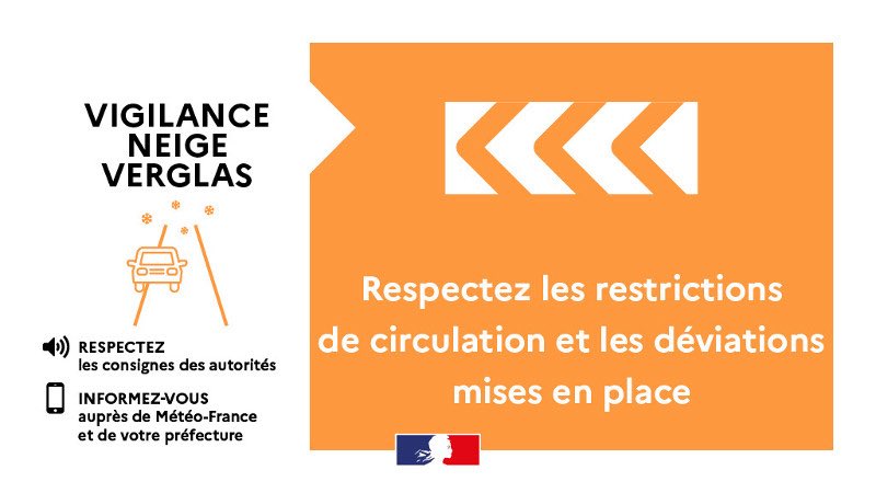 Image de Préfet du Territoire de Belfort - ‼️Épisode neigeux - Point de situation route à 12h30👉Interdiction de la circulation des PL de + de 