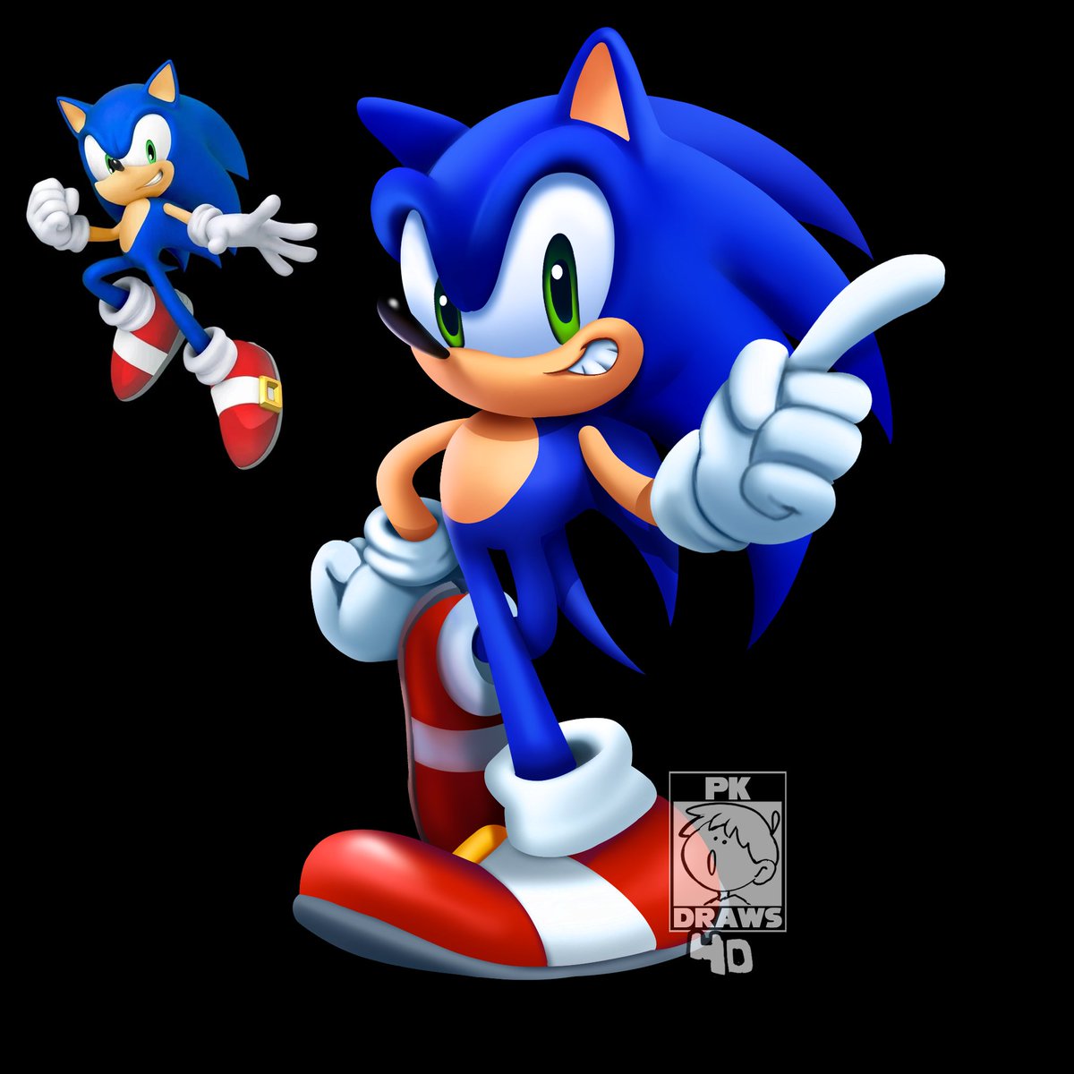 Forgot to share this but I made my own take on Sonic's render