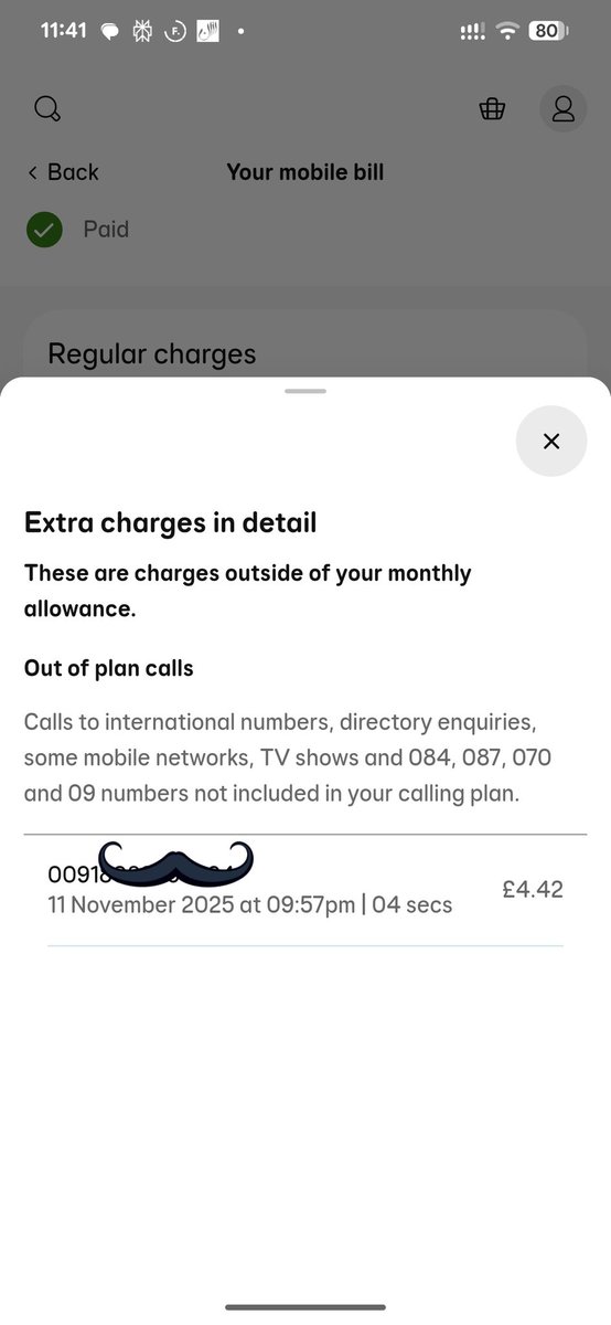 khantahir's tweet photo. @EE So i accidentally pressed a wrong number on my contact and after realising my mistake i cancelled it it was a 4 sec call. Can you please explain the tariff?. on this rate I might be paying quite more as i have many Indian numbers stored on my mobile. https://t.co/5s5zlNyafu