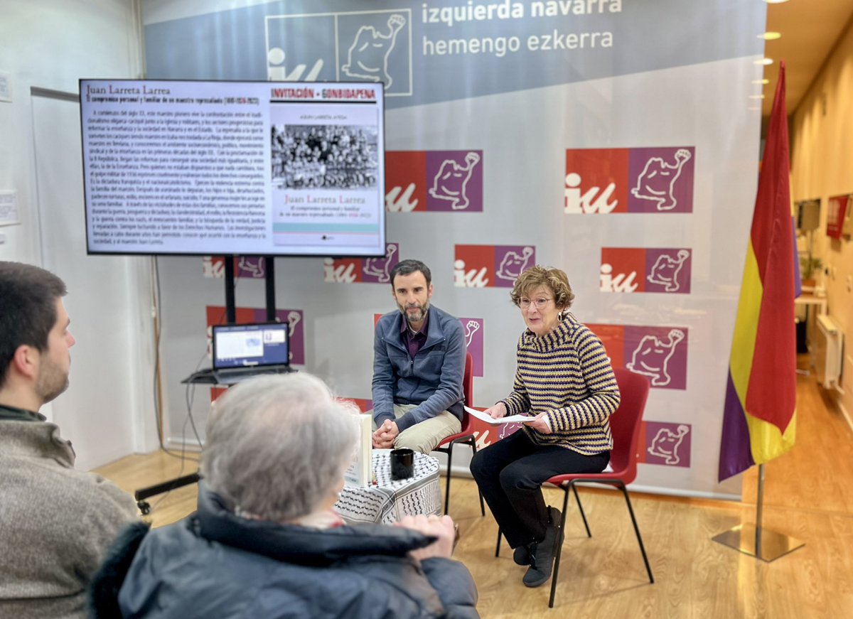 Entre las páginas de su libro, Asun Larreta rescata la voz de su familia, quienes resistieron al fascismo desde el silencio forzado.  

Hoy en nuestros “Vermús culturales” esa memoria ha vuelto a hablar. 📚  

🔗 iun-neb.org/asun-larreta-h…

#MemoriaHistórica #Navarra #Nafarroa