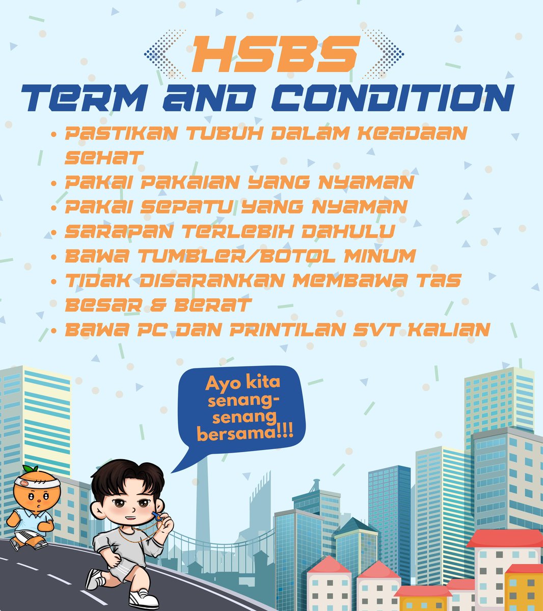 lambeseungkwan's tweet image. YUHUU~ HSBS kembali lagi di tahun  2026 😆✨

Dalam Rangka Memeriahkan Seungkwan Birthday 

@lambeseungkwan dan @BOOfamily_INA mengajak
🍊✨ HSBS 3.0 - Hidup Sehat Bersama Seungkwan - 0116✨🍊

🗓️ : 18 Januari 2026 Pukul 07:00 WIB
📍 : Bundaran HI - GBK
👕 : Baju Sport yg Nyaman…