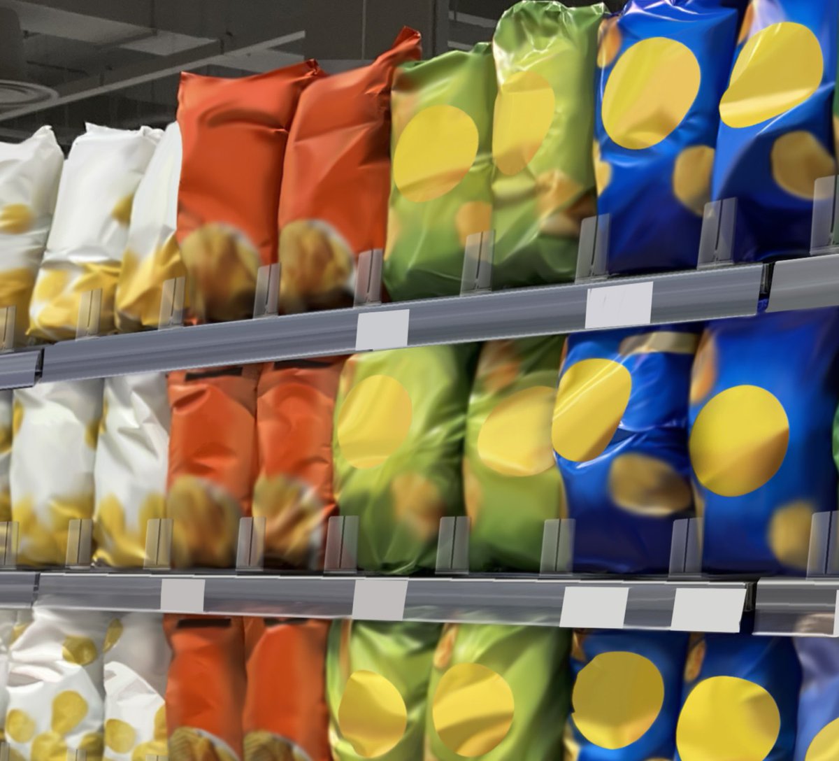 whatsontheshel1's tweet image. Colorful, fully stocked chips &amp;amp; snacks aisle, tightly organized and visually bold in a grocery store.

shutterstock.com/g/Hitra?rid=19…

#Lays #Doritos #Pringles #Cheetos #Ruffles #TortillaChips #SnackAisle #GroceryStore #Supermarket