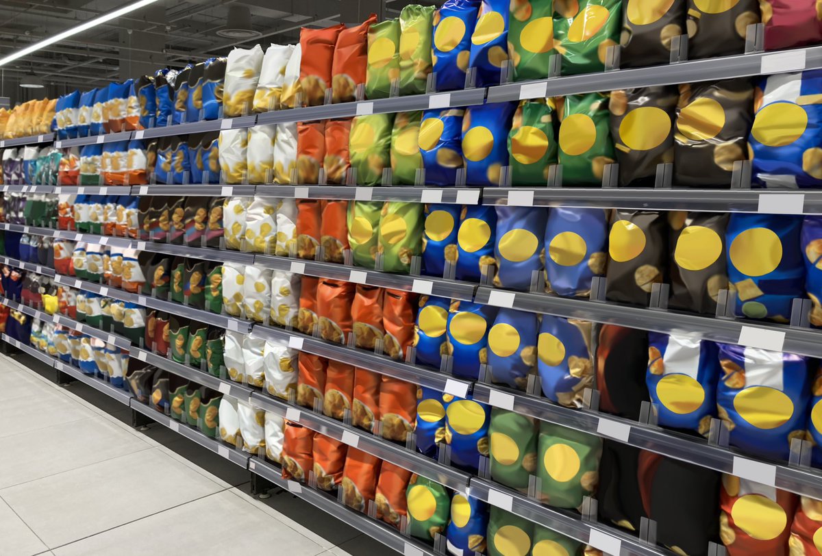 whatsontheshel1's tweet image. Colorful, fully stocked chips &amp;amp; snacks aisle, tightly organized and visually bold in a grocery store.

shutterstock.com/g/Hitra?rid=19…

#Lays #Doritos #Pringles #Cheetos #Ruffles #TortillaChips #SnackAisle #GroceryStore #Supermarket