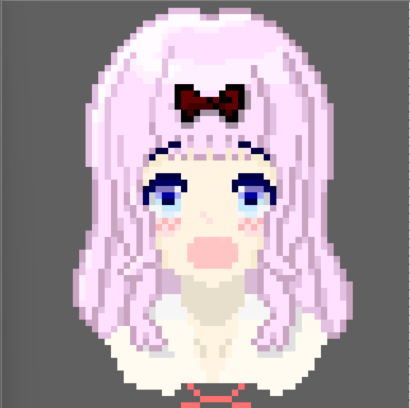 RisRice000's tweet photo. ドット絵練習[DOT-2]

髪の毛の練習で藤原千花を書きました
左が模写で右がGeminiアドバイスで影やハイライトを使たものです！
影とハイライトを付ける部分が適当すぎるので要��強
アンチエイリアスもやりすぎ...？
模写だけじゃなくデザインも頑張ります！

#ドット絵 https://t.co/Rp8VeaDguO