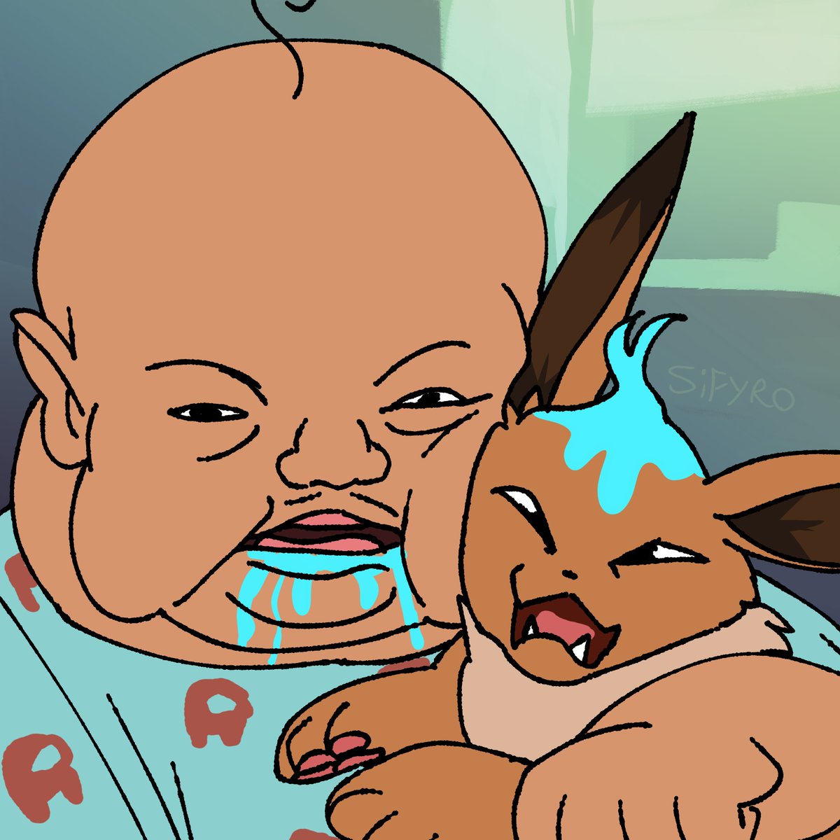 sifyro's tweet image. Baby Penny with her first Eevee