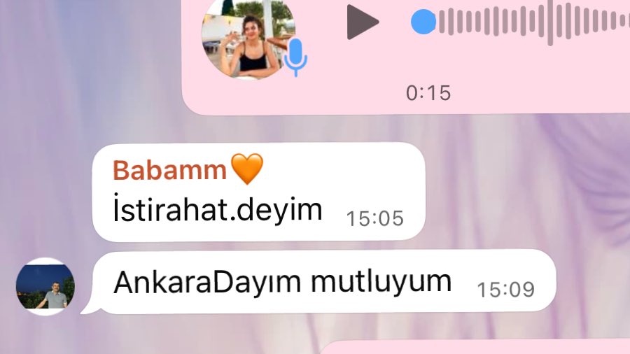 Ankara dayım mesajı mutluluk getiriyormuş 🩷