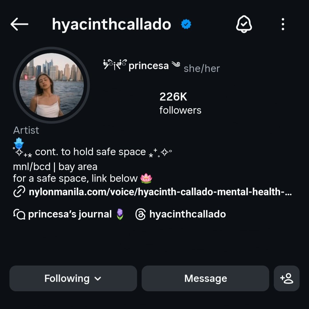 amraelseldzm's tweet image. Happy 226K followers on @instagram, our Princesa. 🤍

Follow her IG, instagram.com/hyacinthcallad….

Hyacinth Callado | #HyacinthCallado