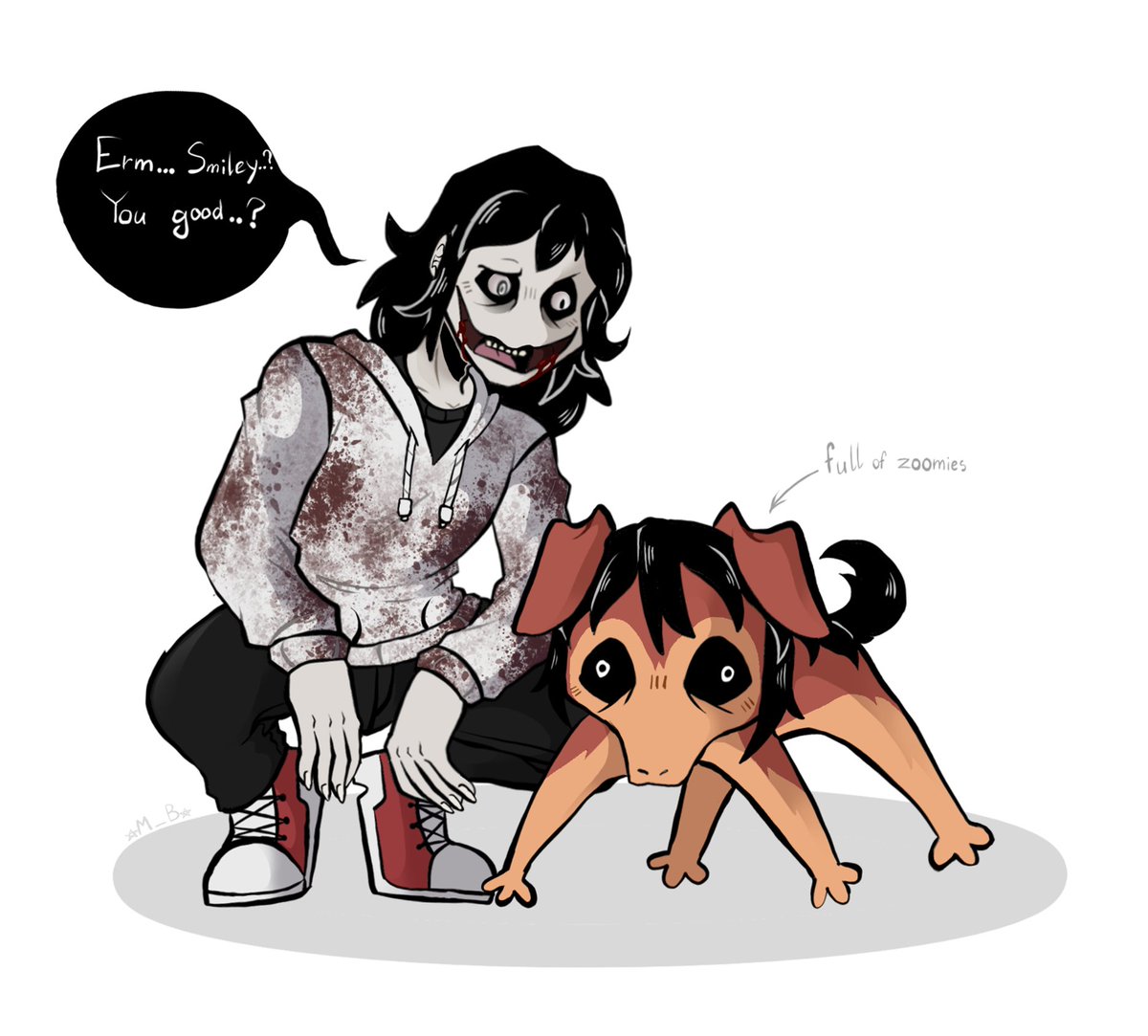Wut the dawg doin'?
#jeffthekiller #creepypasta #creepypastajeff #smiledog #smilejpg