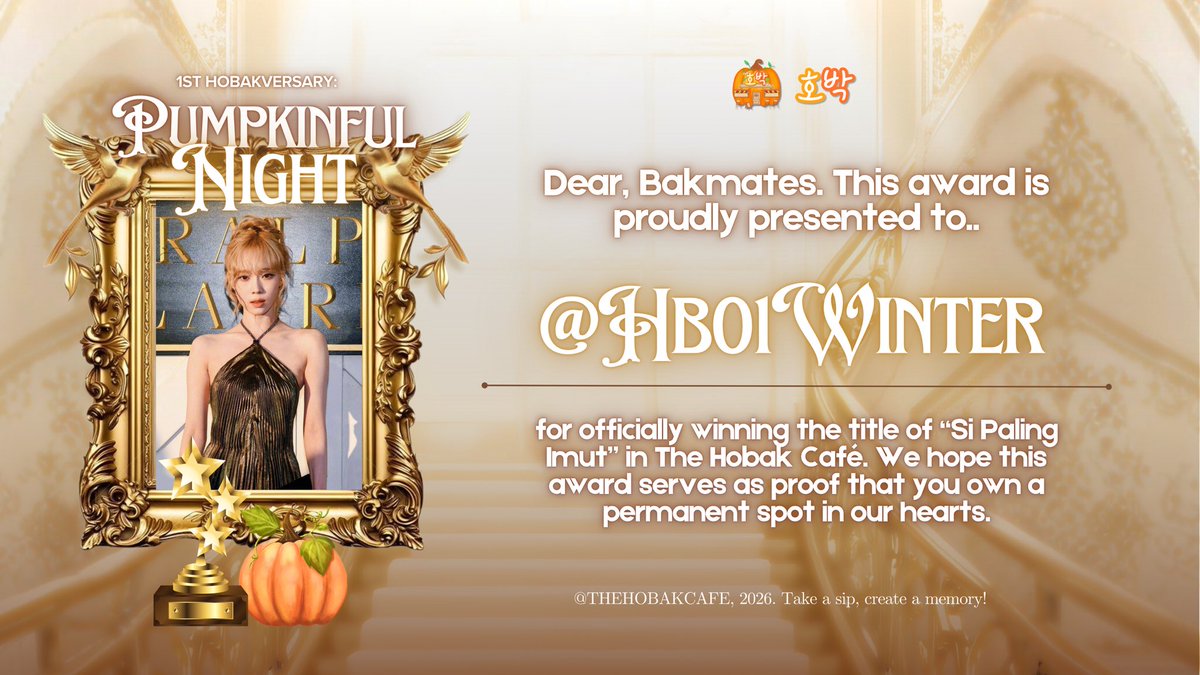 HBxAARON's tweet image. A big round of applause to @HB04REI @HB01WINTER for getting “si paling imut”, and congratulations to @HB00KARINA @HB03YUJIN “si paling gabut” Thank you for making Hobak even more vibrant. 🏆🧡