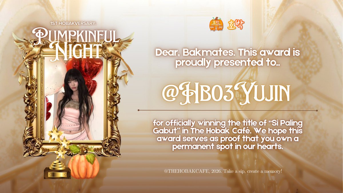 HBxAARON's tweet image. A big round of applause to @HB04REI @HB01WINTER for getting “si paling imut”, and congratulations to @HB00KARINA @HB03YUJIN “si paling gabut” Thank you for making Hobak even more vibrant. 🏆🧡