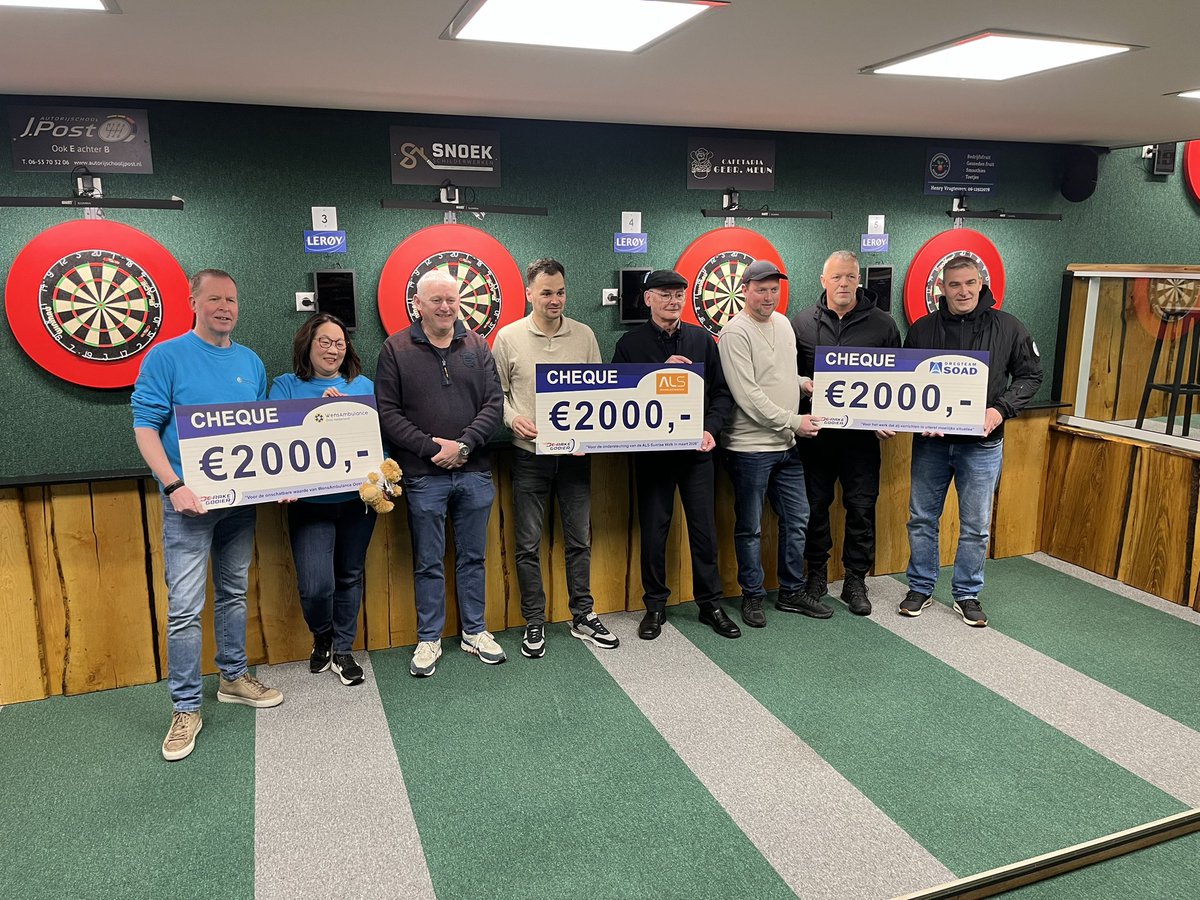Vanmorgen mochten we de goede doelen officieel een mooi bedrag overhandigen! Dankbaar dat we dit als vereniging kunnen doen ❤️

We mochten Dregteam SOAD, Stichting ALS (via sponsorloop) en de WensAmbulance Oost-Nederland gelukkig maken met elk 2000 euro 💪