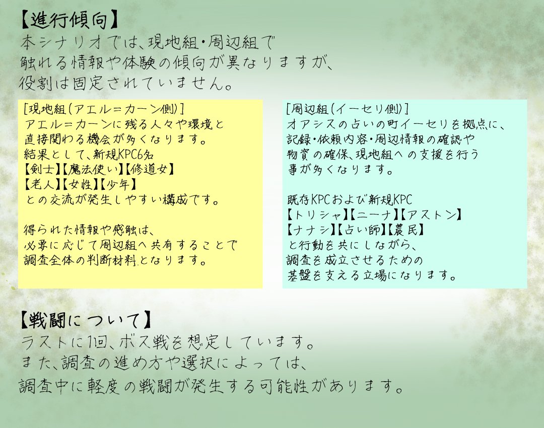 #アエルカーンの停滞
#流転のグリマルシェ
本個室の募集となります。
画像4枚を必ずご確認のうえ、ご応募ください。

応募ポストには

・名前（レベル）
・【希望チーム】

をご記載ください。