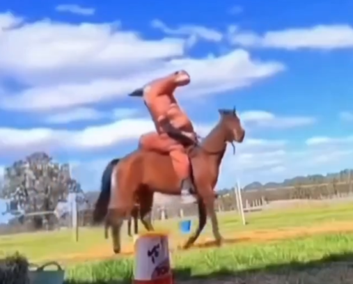 mir4klu's tweet photo. LMAO 

This is some elite level horse brainrot 

Dude put a goofy ass horse costume then hopped on his horse for a wirde and its blwoing tf up on X 

1 million views in less than 24hrs 

$HWH ~ Horse Wif Horse

Check the comments... hundreds of meme templates https://t.co/68BaiUMEtc