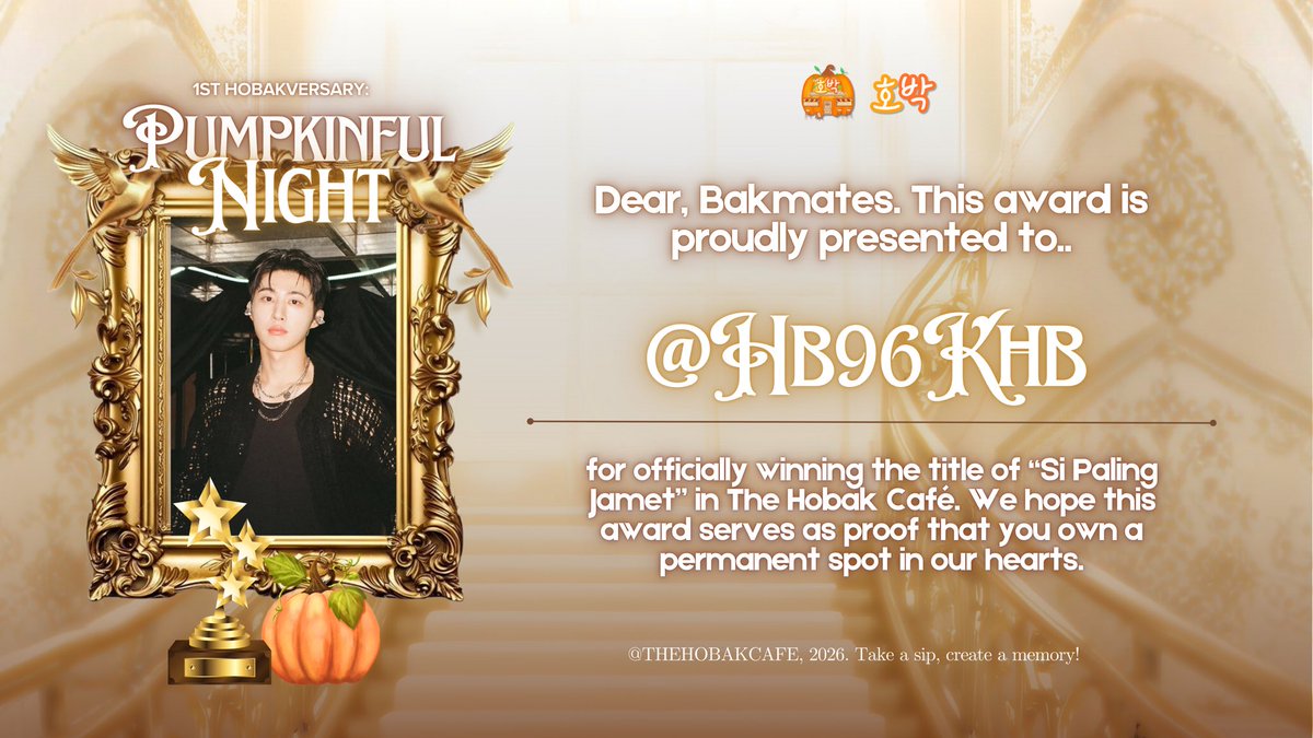 HOBAKCARD's tweet image. Round of applause for @HB96KHB @HB99YERI for “si paling jamet”, and congratulations to @HB06JIWOO @HB07LEESEO for “si paling bokem” Thank you for making Hobak such a fun home. 🏆🧡