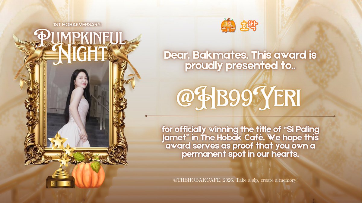 HOBAKCARD's tweet image. Round of applause for @HB96KHB @HB99YERI for “si paling jamet”, and congratulations to @HB06JIWOO @HB07LEESEO for “si paling bokem” Thank you for making Hobak such a fun home. 🏆🧡