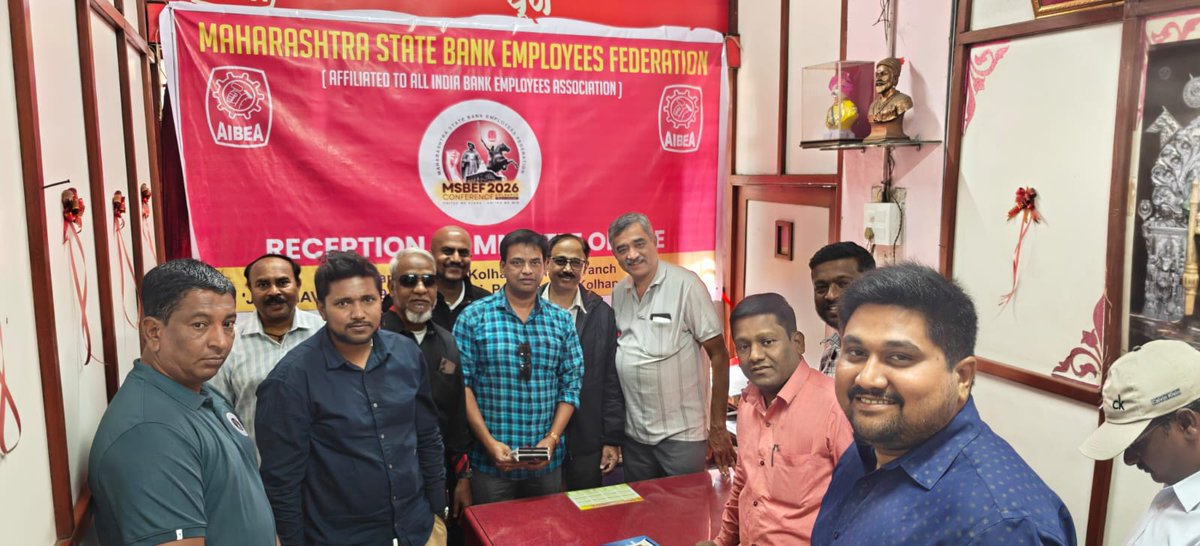 Today on 10.01.2026, the Reception Committee office for the MSBEF Conference was formally inaugurated at the Bank of India Staff Union Office, Kolhapur, by Com. Mahendra Prabhulkar, Organising Secretary, MSBEF