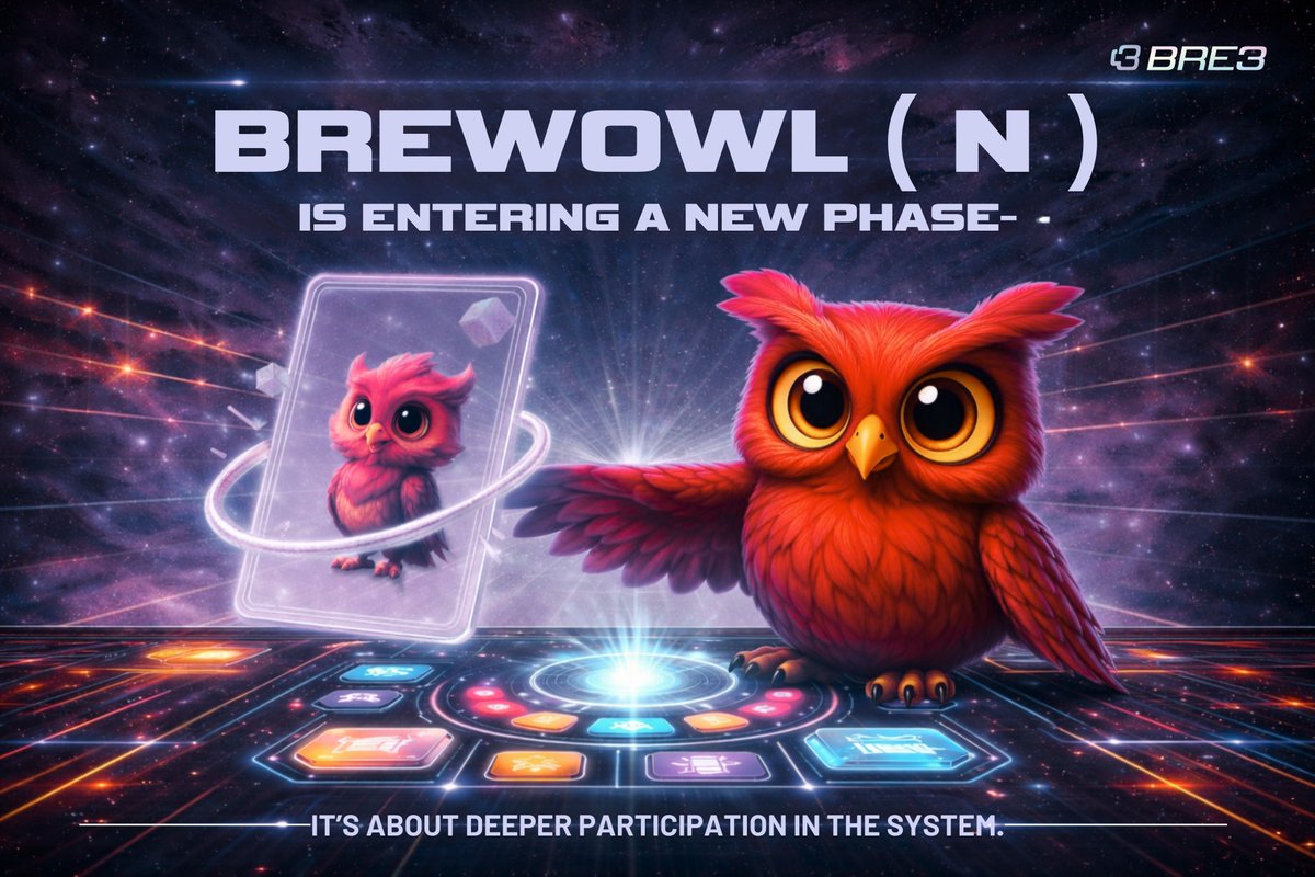 BRE3OFFICIAL's tweet photo. BrewOWL NFT [N] is entering a new phase.

What comes next
 isn’t about higher rewards —
 it’s about deeper participation.

Details will be shared step by step...SOON https://t.co/GdiyZlwlnV