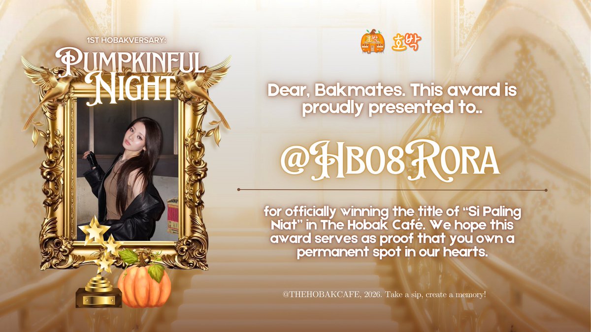 HOBAKPOINT's tweet image. Congratulations to @HB08RORA @HB00RENJUN for winning “si paling niat”! And to @HB93YOUNGK @HB02WONBIN for getting “si paling friendly” Thank you for adding color to Hobak with your presence. 🏆🧡