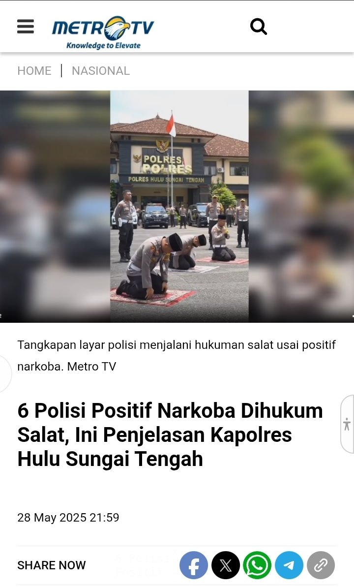 __AnakKolong's tweet image. Kalau "terpaksa" meminjam logikamu, maka ; 

menggunakan salat sbg hukuman thd 6 anggota polisi positif narkoba , justru menjadi realitas yg lebih berbahaya.

Karena, salat dijadikan alat koreksi instan, ritual administratif utk memoles citra, bukan relasi personal antara manusia…