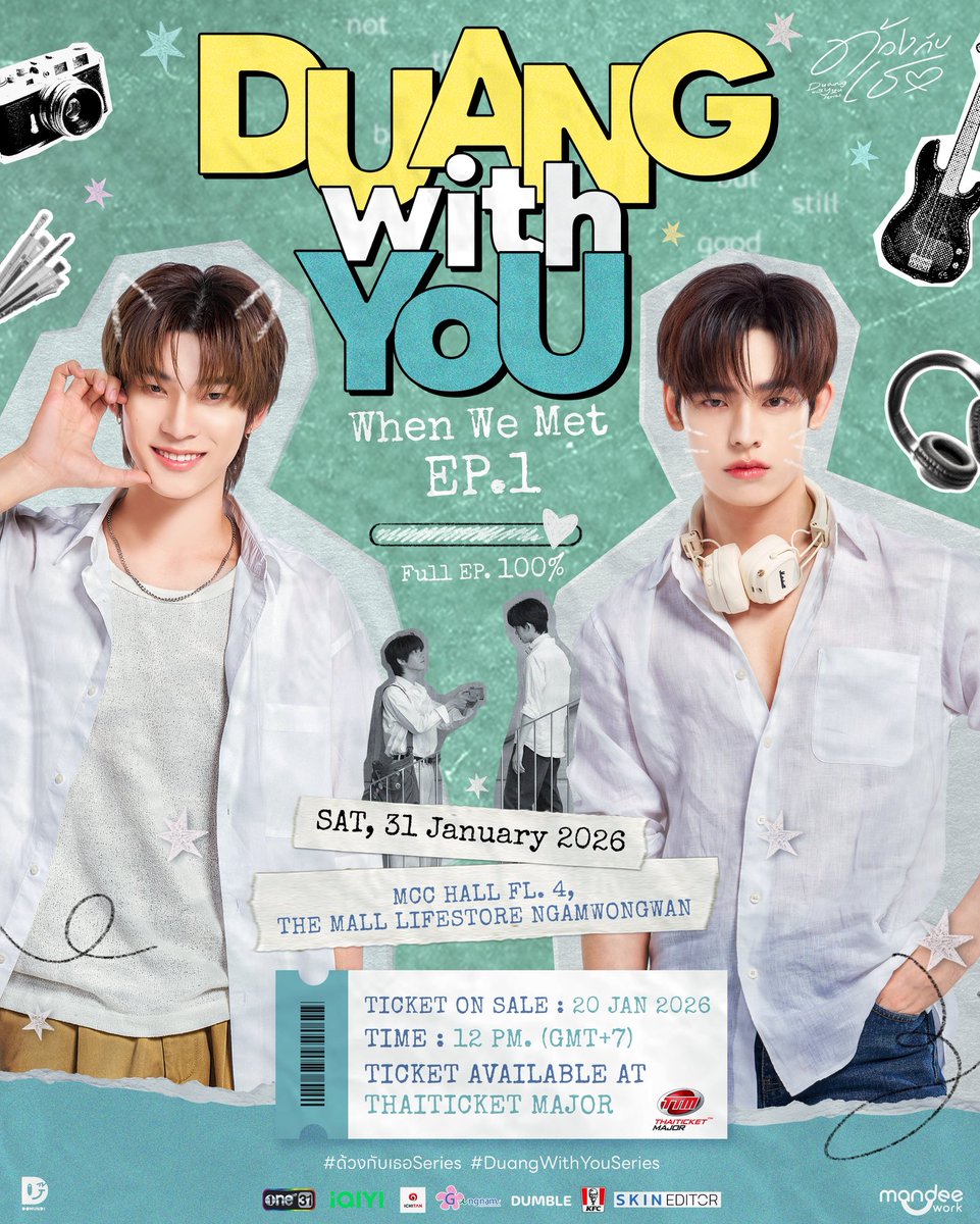 DuangWithYou's tweet image. 𝗗𝗨𝗔𝗡𝗚 𝗪𝗜𝗧𝗛 𝗬𝗢𝗨
𝗪𝗵𝗲𝗻 𝘄𝗲 𝗺𝗲𝘁 𝗘𝗣.𝟭 🎨🎧

เตรียมรับชมความขี้อ้อนของเจ้าด้วงแมลงนักรัก กับภารกิจจีบหนุ่มฮอตอย่างคุณฉินใน ‘ด้วงกับเธอ EP.1’ แบบ Full EP. 100% ! งานนี้เตรียมกุมหัวใจไว้ให้ดี แล้วมาเจอกันนะคะคุณมามี๊ ~ 💕✨

🗓️ : 31 January 2026
📍 : MCC HALL FL.4,…