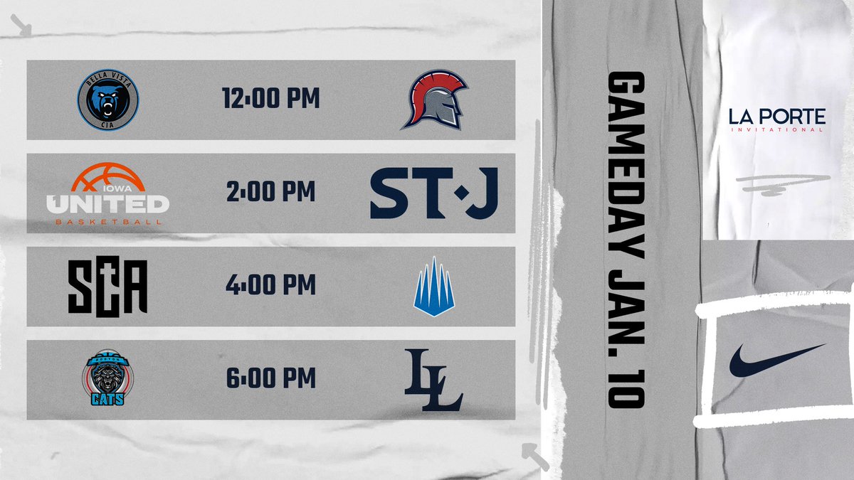 LaPorteInvite's tweet photo. It’s gameday! Day 2 is here! The La Porte Invitational tips at noon with four games loaded with top talent and marquee coaches. Don’t miss it. Big Stage. Small Town. Next Generation. https://t.co/fRAAvN3CXn https://t.co/8o53vC03Gq