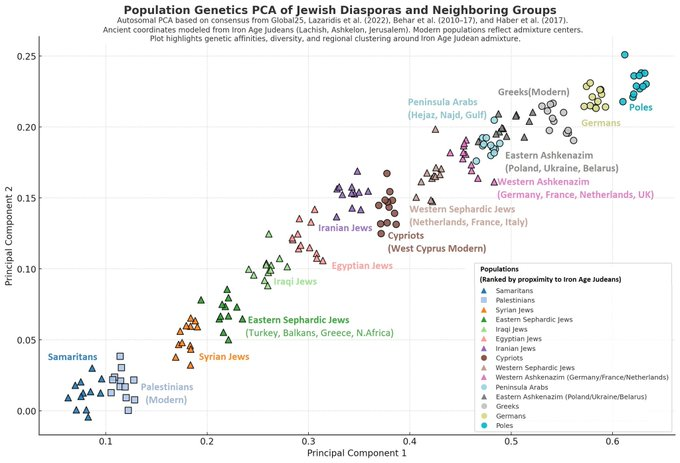 matzyx's tweet photo. @aviramsht @maherme01 @palsofnations palestinians,lebanese,syrian and jordanians are the same people. they have 80/95% levantine dna and only 5/15%arab like some mizrahi.they never moved. ashk and sephardi have 40/60% europeans dna. if pals are arab then also mizrahi are arab and ashk and sephardi are europeans https://t.co/7K98E3EZnb