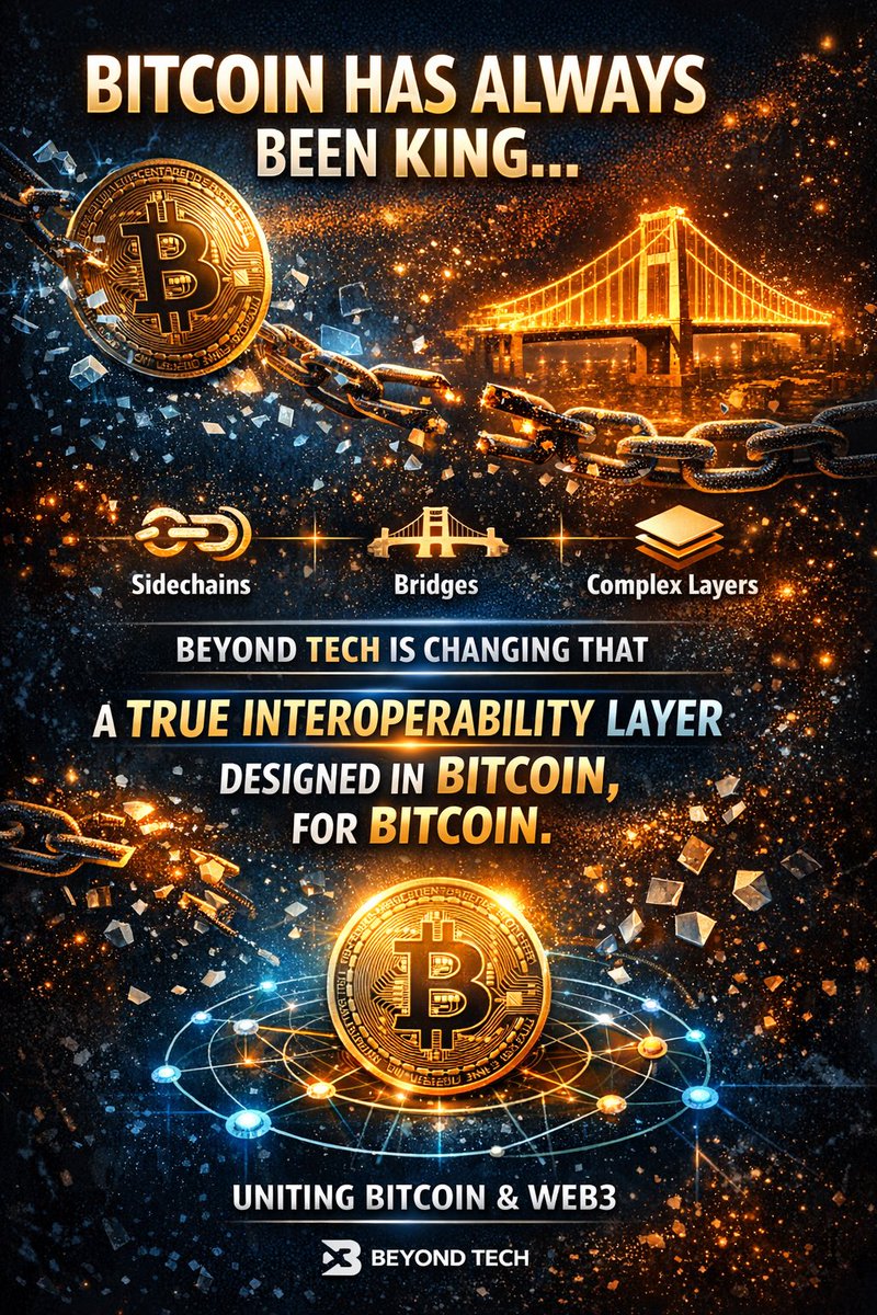 Bitcoin has always been king, but its ecosystem is fragmented. Sidechains,  bridges, and complex layers make BTC participation in Web3 messy. @beyond__ tech is changing that. A true interoperability layer designed in Bitcoin,
