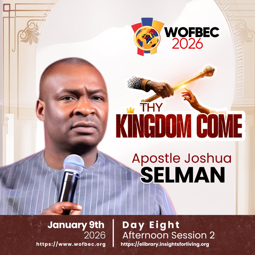 TCNelibrary's tweet photo. WOFBEC Day 8 Afternoon Session 2.

A recap of Apostle Joshua Selman. Listen to the full message via the link below or in the bio.

https://t.co/U0D4TtJZPX

#WOFBEC2026 #wofbec

WOFBEC https://t.co/BfWdSczvaT
