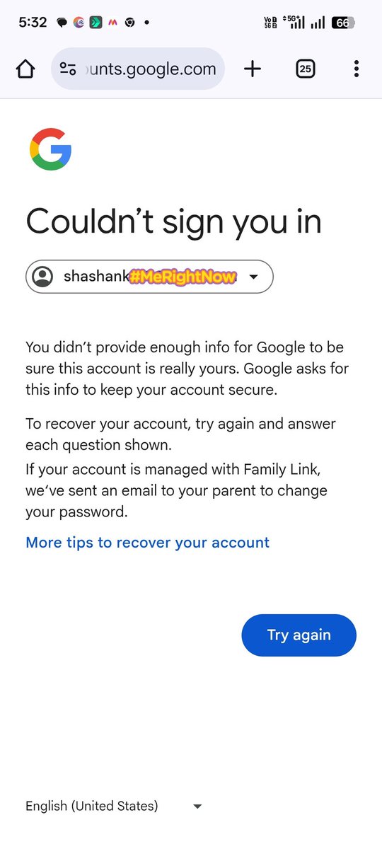 ShashankYa85809's tweet image. @GoogleIndia' I ve been trying to recover my account for over a year now. My recovery email was changed without my knowledge, and searching via my mobile number isn't showing my account, even though . Please help me recover my access. #googlesupport #helpgoogle