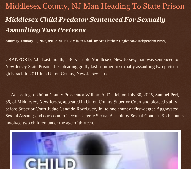 ArtFletcher9's tweet photo. Middlesex County, NJ Man Heading To State Prison https://t.co/BY4GH8KwKX via @Englebrooknews #NewJersey #CrimeNews #Unioncountynj #cranfordnj #stateprison #child #sexual #assault #preteen #girls #middlesexnj #childpredator @wireless_step @HRG_Media @LodiNJNews @fordmb1 @SarahGeving1 @Shannon96574094 @Daytobehappy @janninereid1 @gator4kb18 @MichelleF_35 @TrumpWasRite2 @KathyKbrose @RobGerundo @JimBobW49