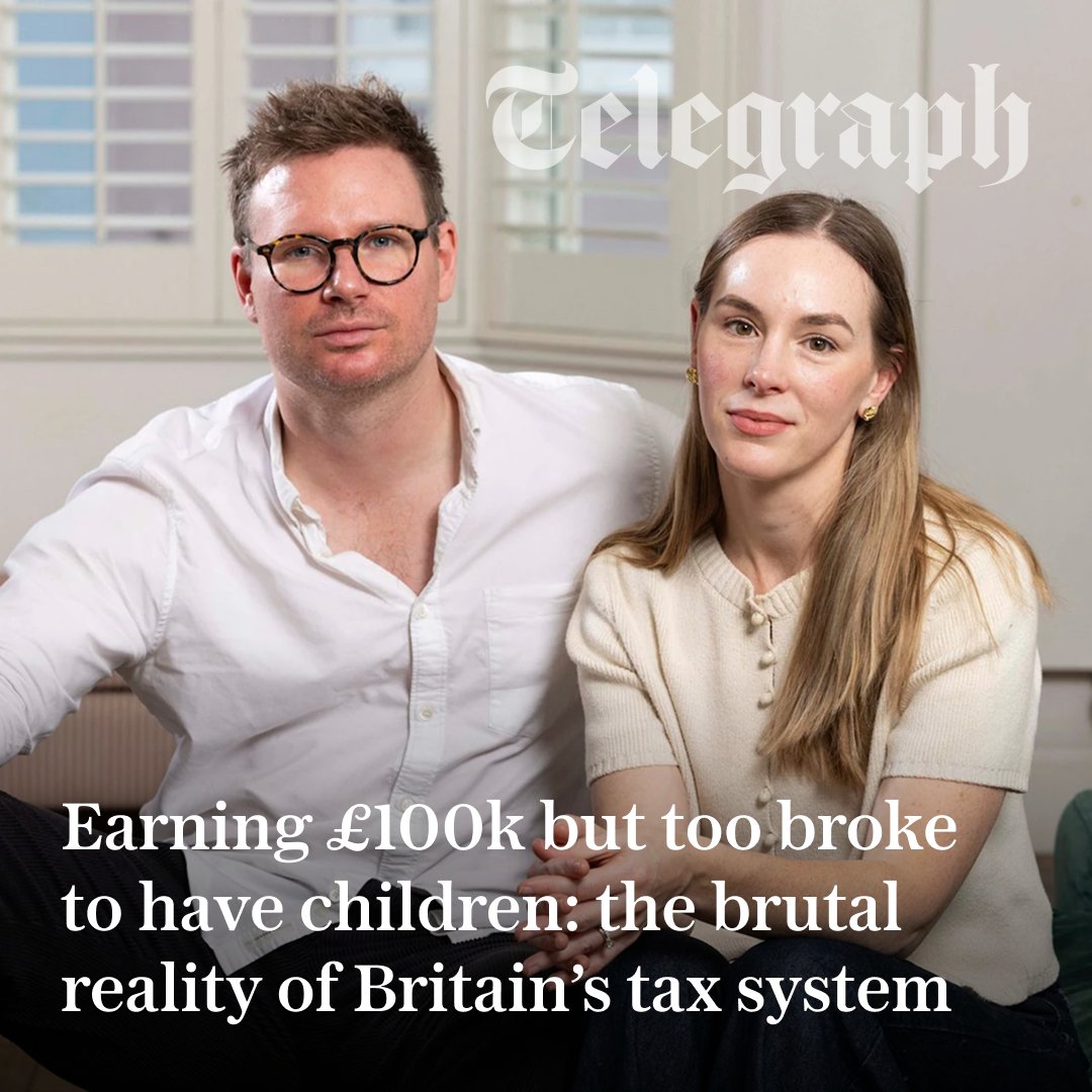 MoneyTelegraph's tweet image. 🗣️ 'We felt we had done everything right in life'

Max Griffiths and wife Nicole – both work in the tech sector on salaries of £125,000 and around £100,000 respectively – have fallen victim to the cliff-edge tax that's forcing middle-class families to take desperate measures.…