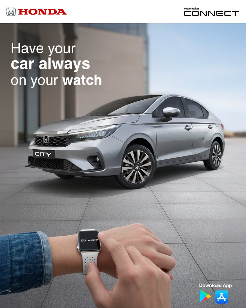 HondaCarIndia's tweet photo. Stay connected to your Honda, wherever you are.
With #HondaConnect, access over 37 ingenious features* right from your phone or smartwatch, so you’re always in touch with your car, even when you’re not in it.
#HondaCarsIndia #HondaCars https://t.co/pFtGehwHjH