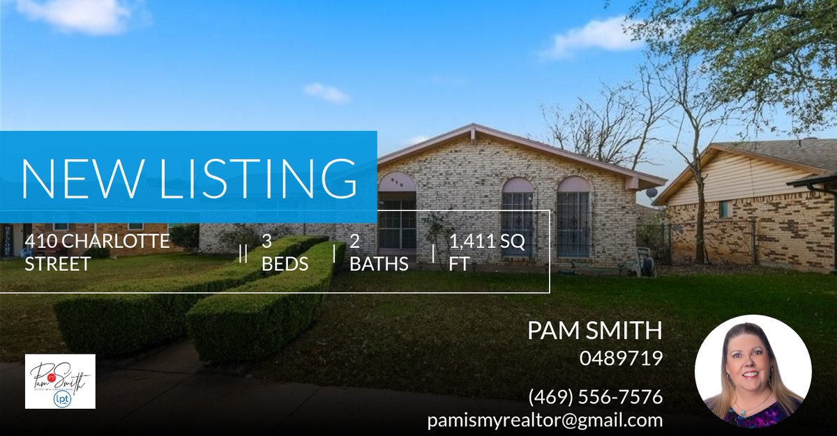 PamIsMyRealtor's tweet photo. 📍 New Listing 📍 Take a look at this fantastic new property that just hit the market located at 410 Charlotte Street in Duncanville. Reach out here or at (469) 556-7576 for more information https://t.co/yzH4HZInKv https://t.co/EnWUXBbJFl