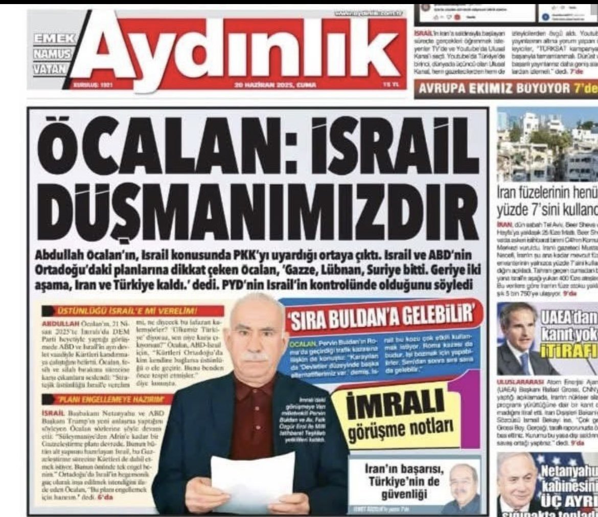 📌İşte Rojava'yı kurda kuşa yem eden köstebek...

Kürtlerle ittifak yapacak iki büyük devleti Amarika ve İsrail'i düşman ilan etti..

SDG'ye İsrail ordusu dedi...

İlham Ahmed'e siyasal fahişe dedi çünkü İlham Ahmed başka ülkelerin yetkilileri ile görüşüyordu...

Kürt milleti bu