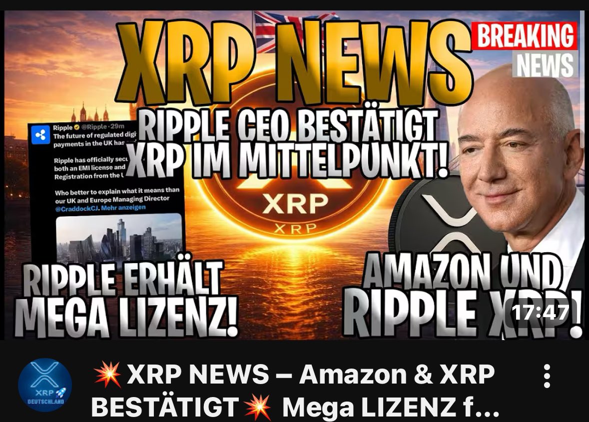 💥XRP NEWS – Amazon & XRP BESTÄTIGT💥 Mega LIZENZ für Ripple in UK❗Ripple-...  https://t.co/1WqnvhcFga via @YouTube